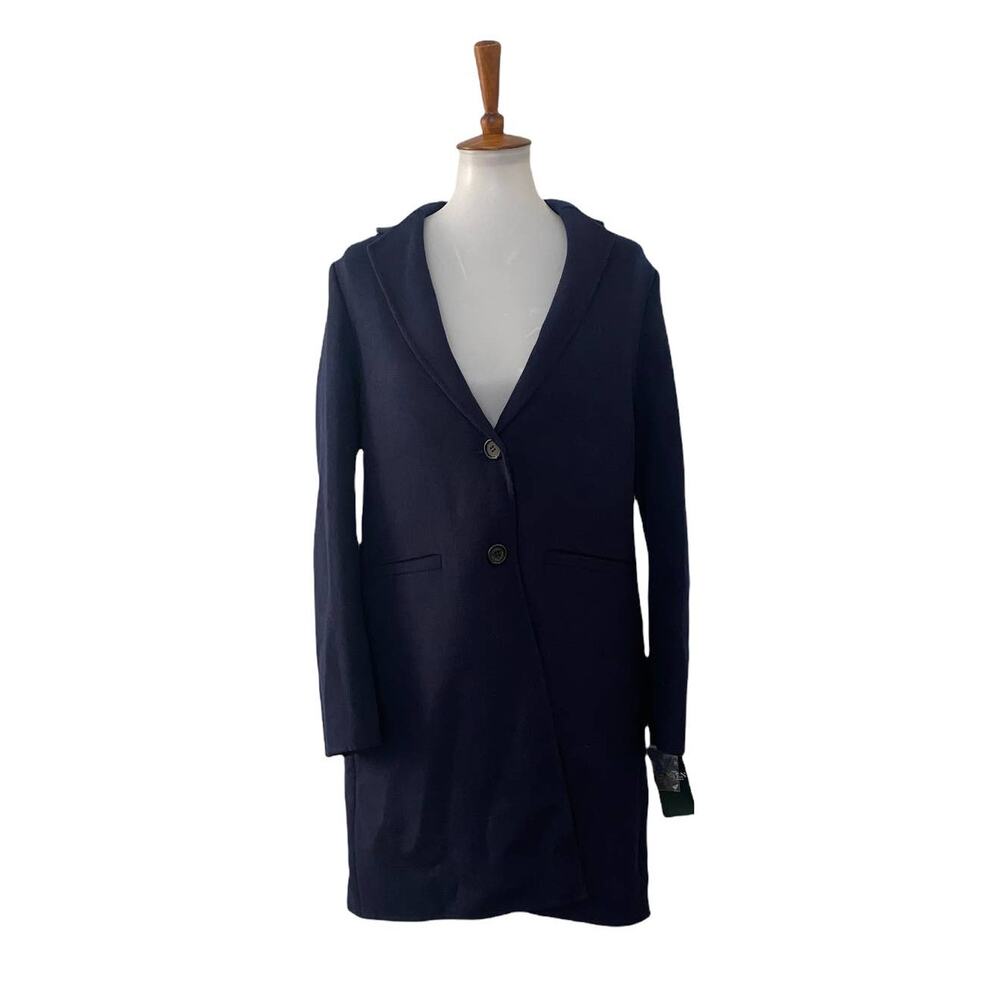 Lauren Ralph Lauren Womens Wool Blend Reefer Coat Blue M Medium - Picture 2 of 10